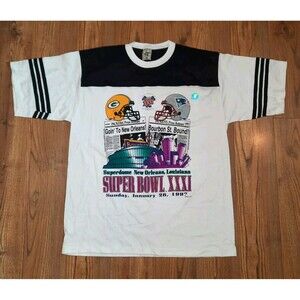 NEW Vintage Alore Super Bowl XXXl Shirt Men XL Green Bay Packers/Patriots 1997